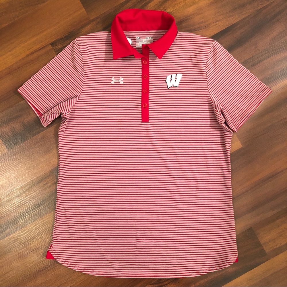 NWOT Under Armour/ Wisconsin badger polo